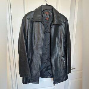 Black 100% genuine leather jacket